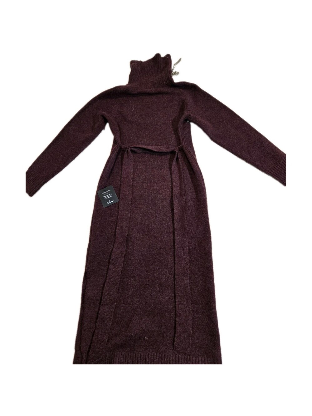 Lulu NWT Sweater Dress Turtleneck Midi Belted Ribbed Basic Office